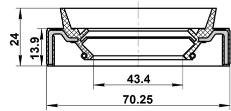 95JAS-45701424R - OIL SEAL TRANSAXLE CASE 43.4X70.25X13.9X24