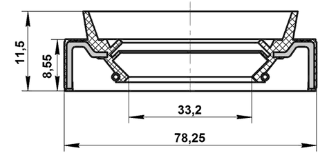 95JBS-35780912X - DRIVE SHAFT OIL SEAL 33.2X78.25X8.55X11.5