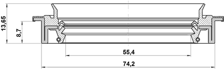 95JDS-57740914X - DRIVE SHAFT OIL SEAL 55.4X74.2X8.7X13.65