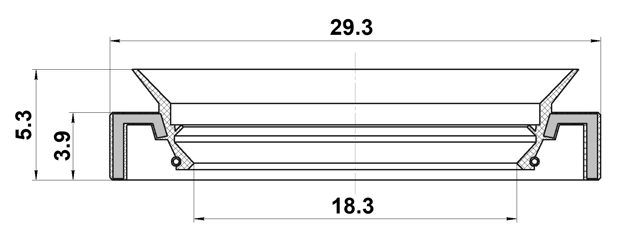 95LAY-19290405X - STEERING RACK OIL SEAL 18.3X29.3X3.9X5.3