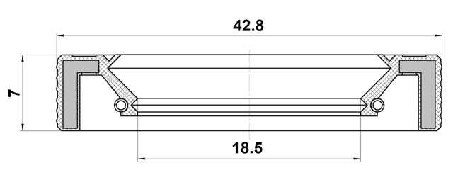 95LAY-20420707X - STEERING RACK OIL SEAL 18.5X42.8X7X7