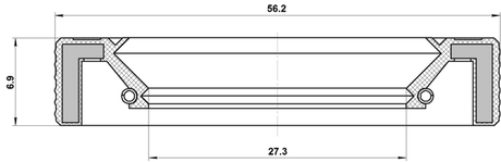 95LAY-29560707R - DRIVE SHAFT OIL SEAL 27.3X56.2X6.9X6.9
