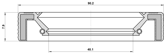 95LAY-50900808R - OIL SEAL TRANSAXLE CASE 48.1X90.2X7.9X7.9