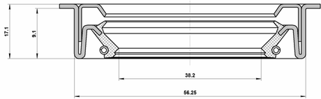 95LDW-40560917C - DRIVE SHAFT OIL SEAL 38.2X56.25X9.1X17.1