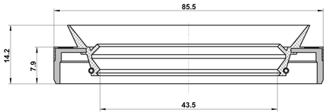 95MES-45850814C - DRIVE SHAFT OIL SEAL 43.5X85.5X7.9X14.2