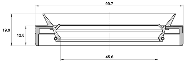 95MES-47981320C - DRIVE SHAFT OIL SEAL 45.6X99.7X12.8X19.9