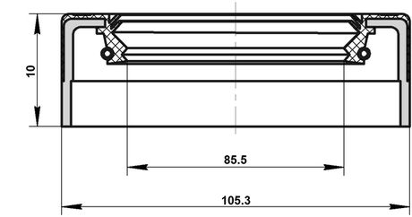 95NEY-871051011X - OIL SEAL FRONT HUB 85.5X105.3X10X11
