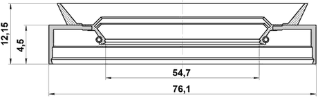 95PDS-56760412X - OIL SEAL FRONT HUB 54.7X76.1X4.5X12.15
