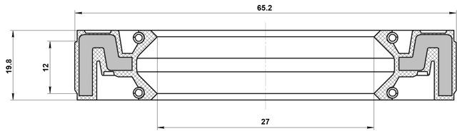 95QFS-28651220C - REAR DIFFERENTIAL-PINION SEAL 27X65.2X12X19.8