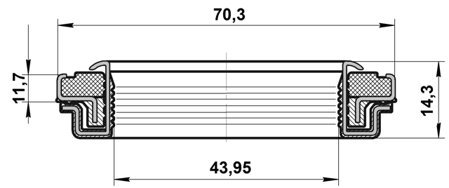 95RCW-44701214X - DRIVE SHAFT OIL SEAL 43.95X70.3X11.7X14.3