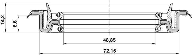 95TCS-50720714X - DRIVE SHAFT OIL SEAL 48.85X72.15X6.6X14.2