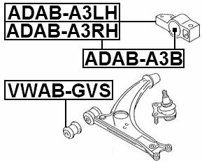 ADAB-A3LH - REAR BUSHING, FRONT LEFT CONTROL ARM