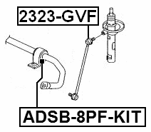 ADSB-8PF-KIT - FRONT STABILIZER BAR BUSH KIT D19.6