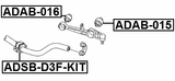 ADSB-D3F-KIT - FRONT STABILIZER BAR BUSH KIT D30.8