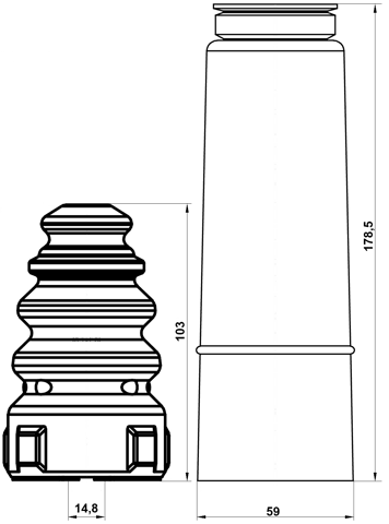 ADSHB-8PAR-KIT - BOOT WITH JOUNCE BUMPER REAR SHOCK ABSORBER KIT