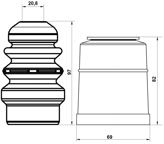 ADSHB-A4IIF-KIT - BOOT WITH JOUNCE BUMPER FRONT SHOCK ABSORBER KIT