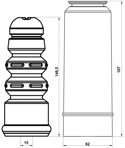 ADSHB-A4IIIR-KIT - BOOT WITH JOUNCE BUMPER REAR SHOCK ABSORBER KIT
