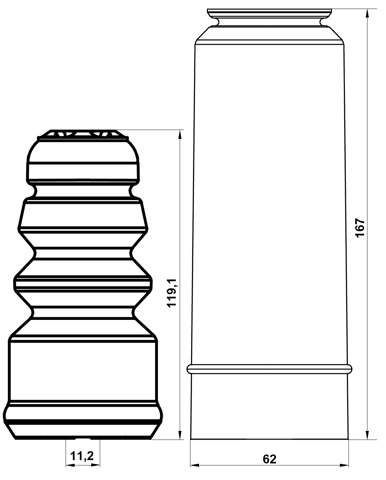 ADSHB-A4IIR-KIT - BOOT WITH JOUNCE BUMPER REAR SHOCK ABSORBER KIT