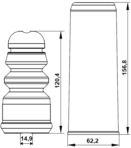 ADSHB-A6IVR-KIT - BOOT WITH JOUNCE BUMPER REAR SHOCK ABSORBER KIT
