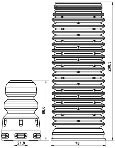 ADSHB-Q3F-KIT - BOOT WITH JOUNCE BUMPER FRONT SHOCK ABSORBER KIT