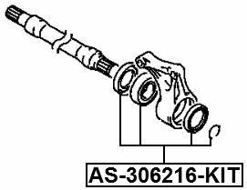 AS-306216-KIT - REPAIR KIT, BALL BEARING FRONT AXLE SHAFT 30X62X16