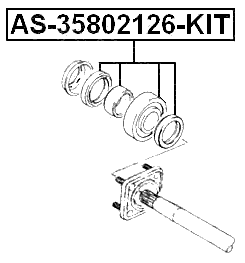 AS-35802126-KIT - REPAIR KIT, BALL BEARING REAR AXLE SHAFT 35X80X21X26
