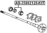 AS-35802128-KIT - REPAIR KIT, BALL BEARING REAR AXLE SHAFT 35X80X21X28