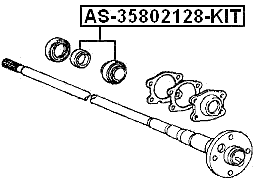 AS-35802128-KIT - REPAIR KIT, BALL BEARING REAR AXLE SHAFT 35X80X21X28