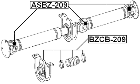 ASBZ-209 - CROSS SHAFT JOINT, DRIVE SHAFT 24X88