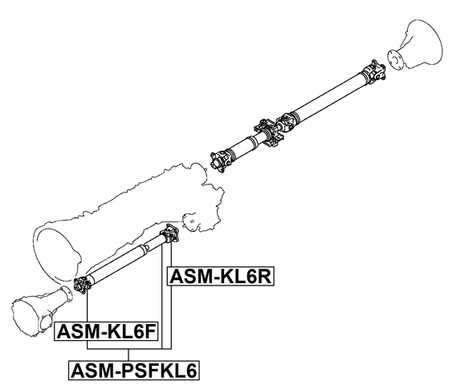 ASM-KL6F - FRONT CROSS SHAFT JOINT, DRIVE SHAFT 25X77