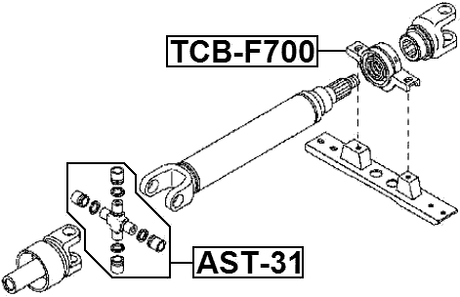 AST-31 - CROSS SHAFT JOINT, DRIVE SHAFT 29X50/78