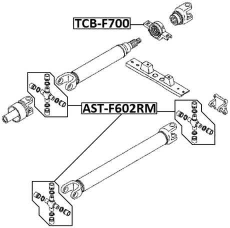 AST-F602RM - CROSS SHAFT JOINT, DRIVE SHAFT 25X53/77