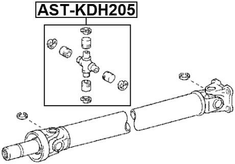 AST-KDH205 - CROSS SHAFT JOINT, DRIVE SHAFT 28X46/75