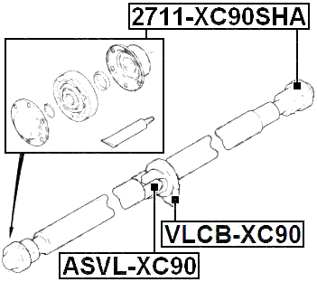 ASVL-XC90 - CROSS SHAFT JOINT, DRIVE SHAFT 24X62