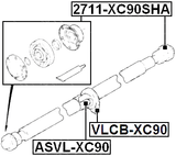 ASVL-XC90 - CROSS SHAFT JOINT, DRIVE SHAFT 24X62