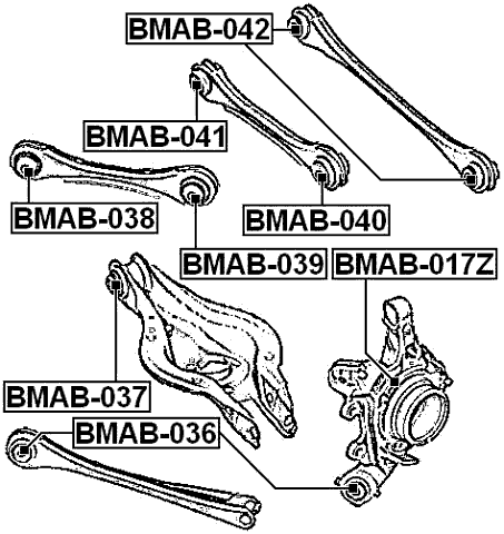 BMAB-037 - BUSHING, REAR TRANSVERSE ARM
