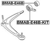 BMAB-E46B-KIT - REAR BUSHING WITH BRACKET, FRONT CONTROL ARM