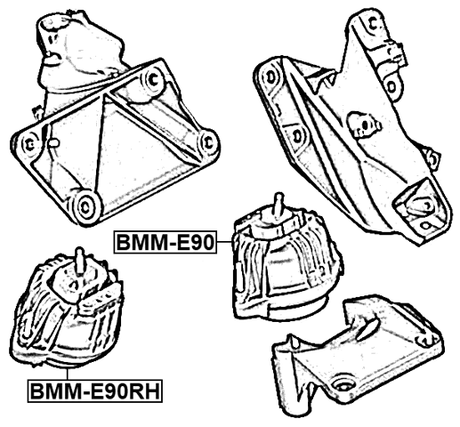 BMM-E90RH - RIGHT ENGINE MOUNT (HYDRO)