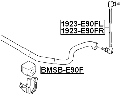 BMSB-E90F - FRONT STABILIZER BAR BUSH D26.5