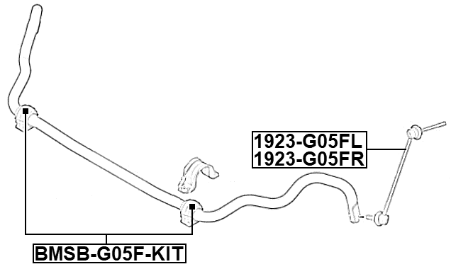 BMSB-G05F-KIT - FRONT STABILIZER BAR BUSH KIT (SET FOR TWO SIDES) D29