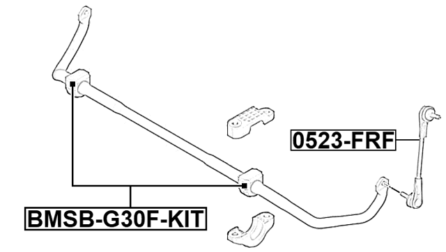 BMSB-G30F-KIT - FRONT STABILIZER BAR BUSH KIT (SET FOR TWO SIDES) D28