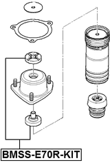 BMSS-E70R-KIT - REAR SHOCK ABSORBER MOUNTING, REPAIR KIT