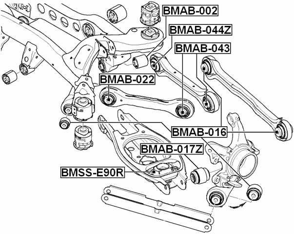 BMSS-E90R - REAR SHOCK ABSORBER MOUNTING (LOWER)