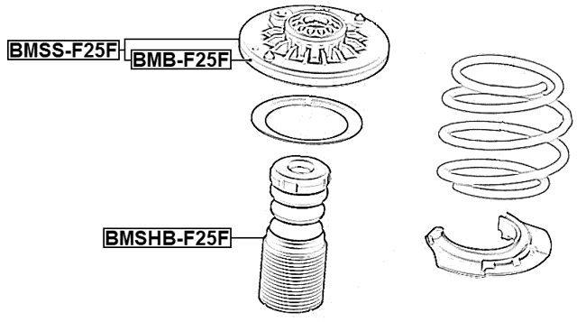 BMSS-F25F - FRONT SHOCK ABSORBER MOUNTING ASSEMBLY (WITH SHOCK ABSORBER BEARING)