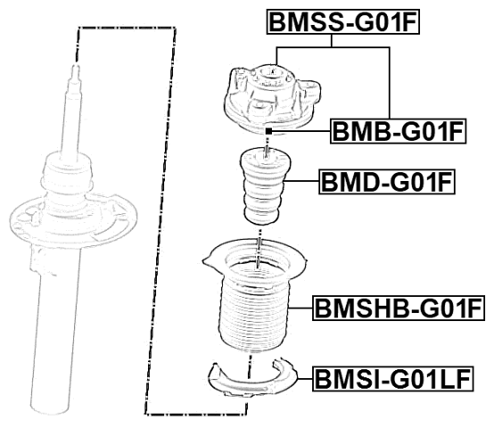 BMSS-G01F - FRONT SHOCK ABSORBER MOUNTING ASSEMBLY (WITH SHOCK ABSORBER BEARING)