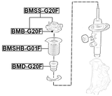 BMSS-G20F - FRONT SHOCK ABSORBER MOUNTING ASSEMBLY (WITH SHOCK ABSORBER BEARING)