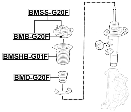 BMSS-G20F - FRONT SHOCK ABSORBER MOUNTING ASSEMBLY (WITH SHOCK ABSORBER BEARING)