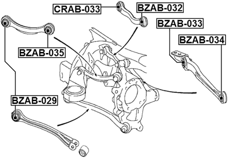 BZAB-033 - REAR TRANSVERSE ROD BUSHING