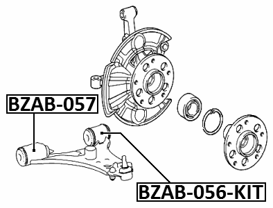 BZAB-056-KIT - BUSHING KIT, FRONT LOWER CONTROL ARM
