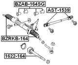 BZAB-164SG - STEERING RACK BUSHING KIT